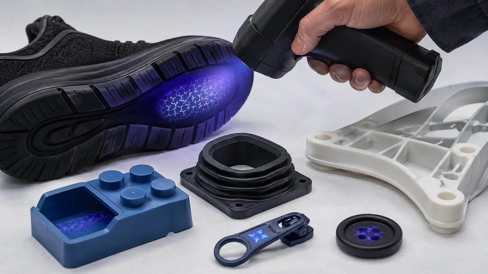 Media-free anti-counterfeit technology for rubber and plastic products